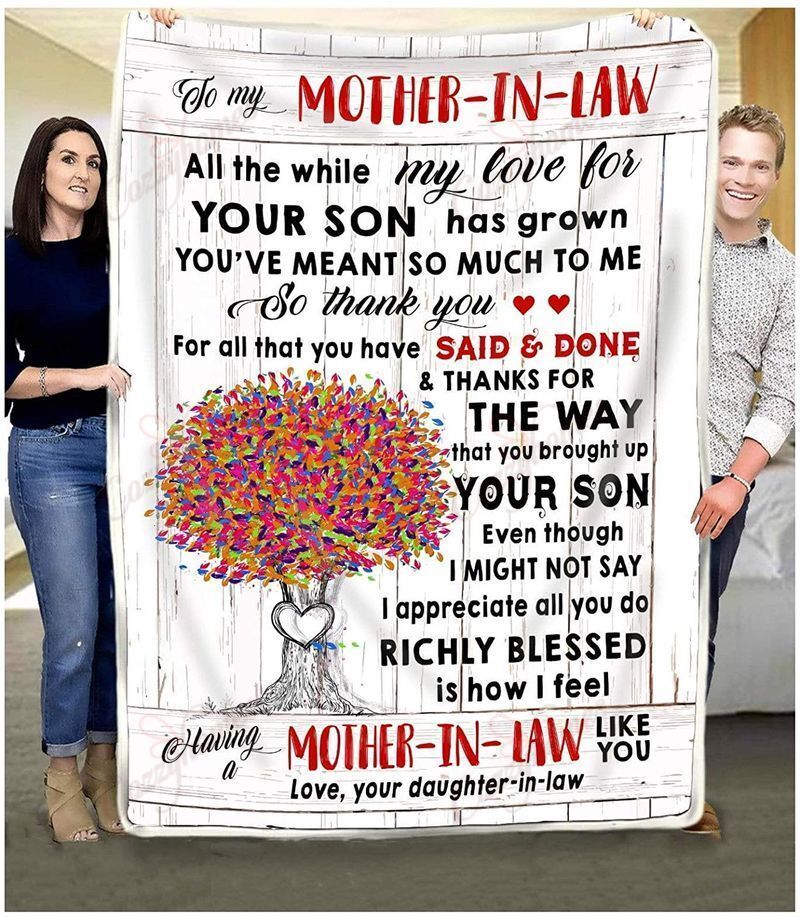 To Wonderful Mother In Law Family Fleece Blanket
