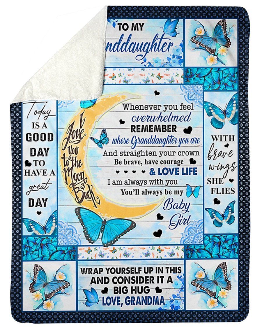 Today Is A Good Day Grandma To Granddaughter Fleece Blanket Sherpa Blanket