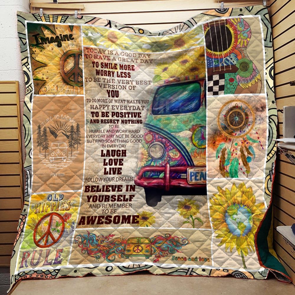 Today Is A Good Day Hippie Quilt Blanket Dhc191247Vt