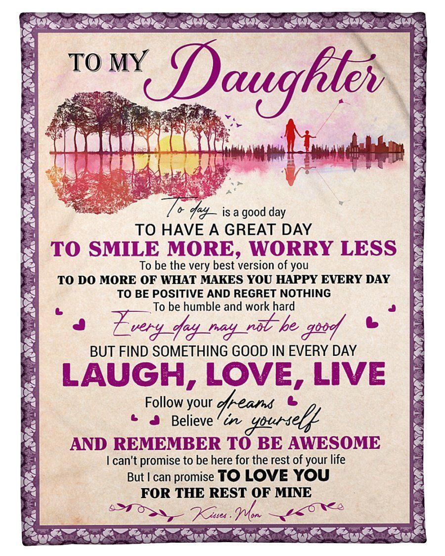 Today Is A Good Day Mom To Daughter Purple Fleece Blanket