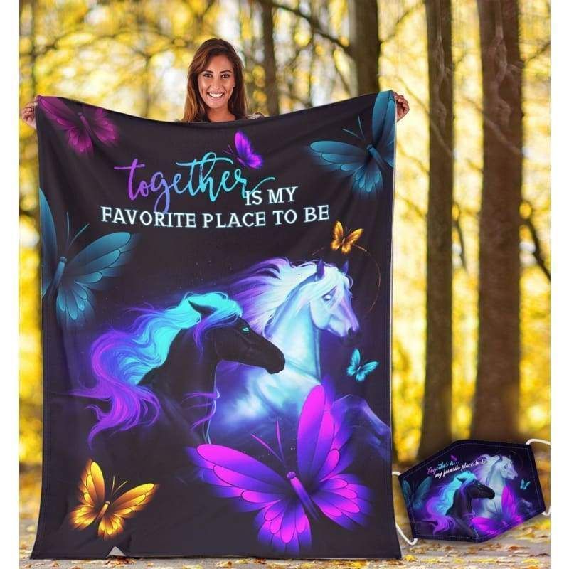 Together Is My Favorite Place To Be Printed Fleece Blanket