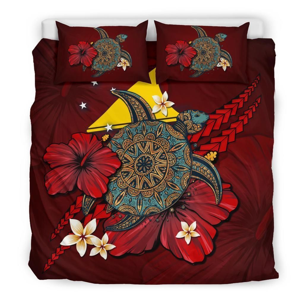 Tokelau Red Turtle Tribal Bedding Set