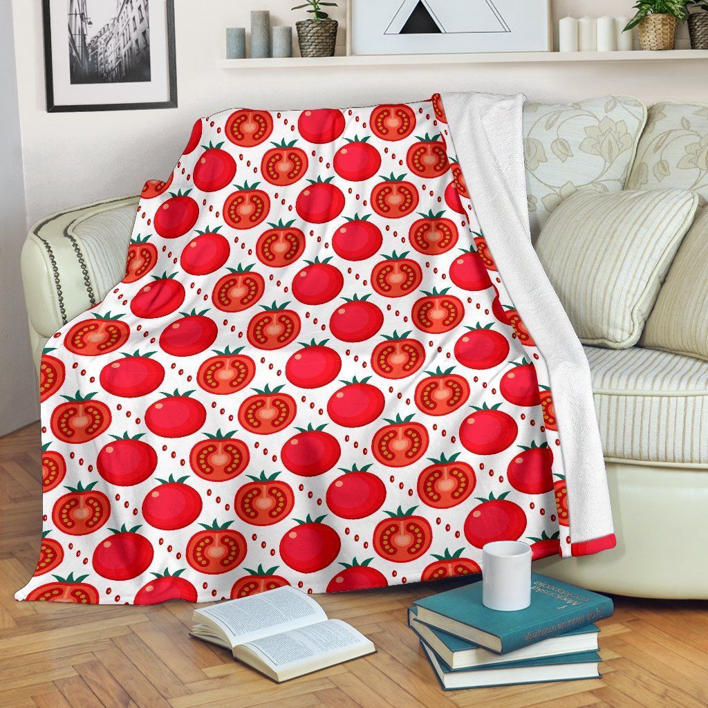 Tomato Pattern Sherpa Fleece Blanket