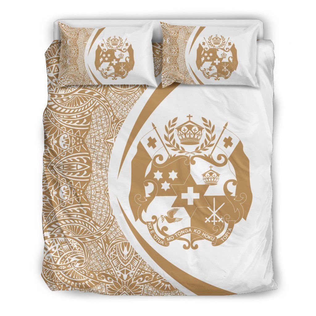 Tonga Coat Of Arms Polynesian Golden Bedding Set