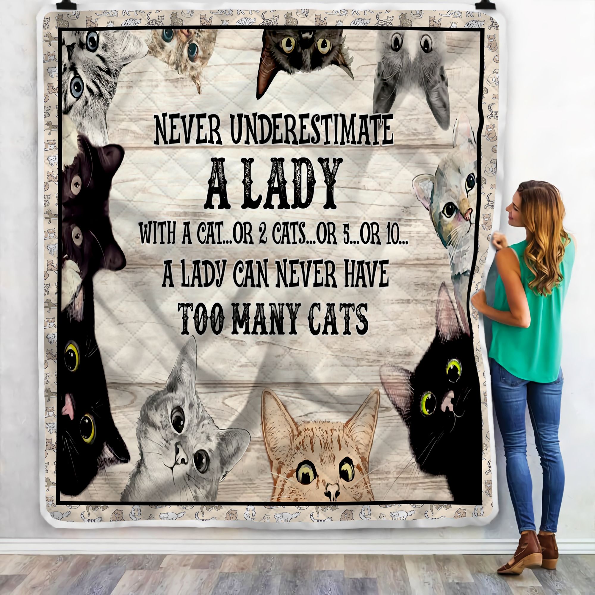 Too Many Cats Fleece Blanket