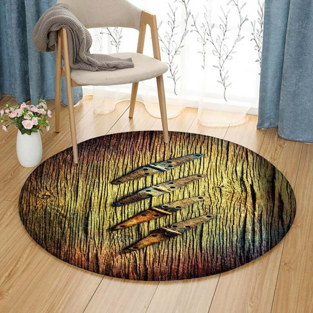 Tools On Wood Round Carpet