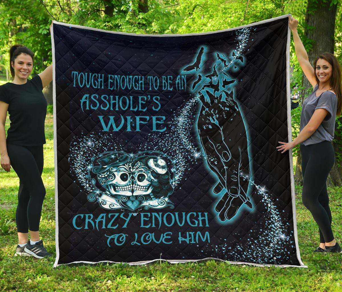 Tough Enough To Be Wife Skull CL12100683MDQ Quilt Blanket