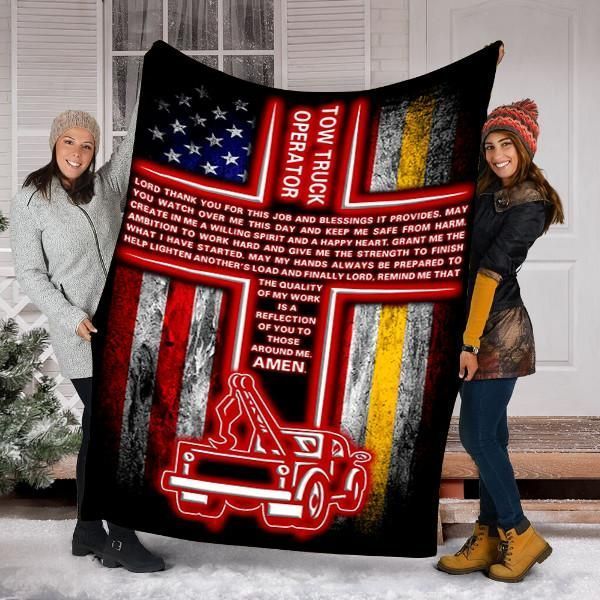 Tow Truck Operator Sherpa Fleece Blanket