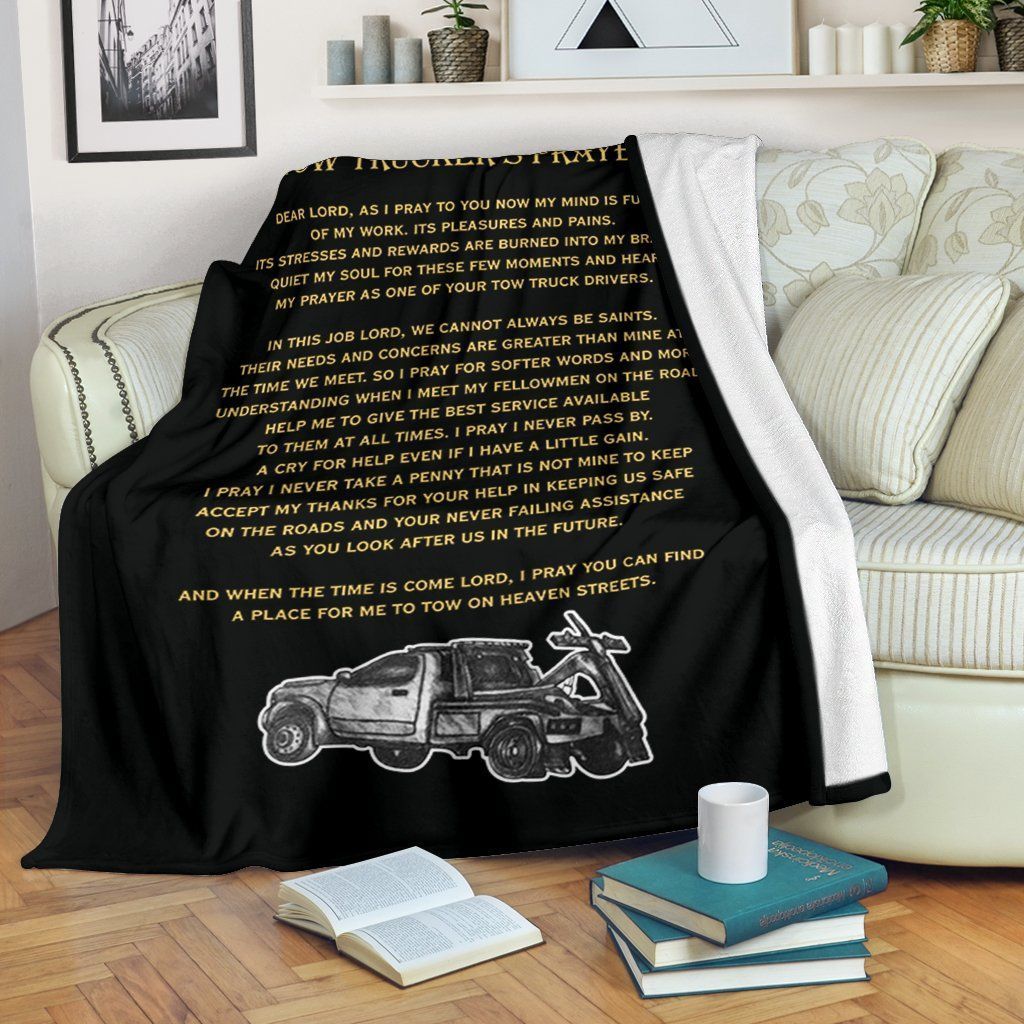 Tow Truckers Prayer Sherpa Fleece Blanket