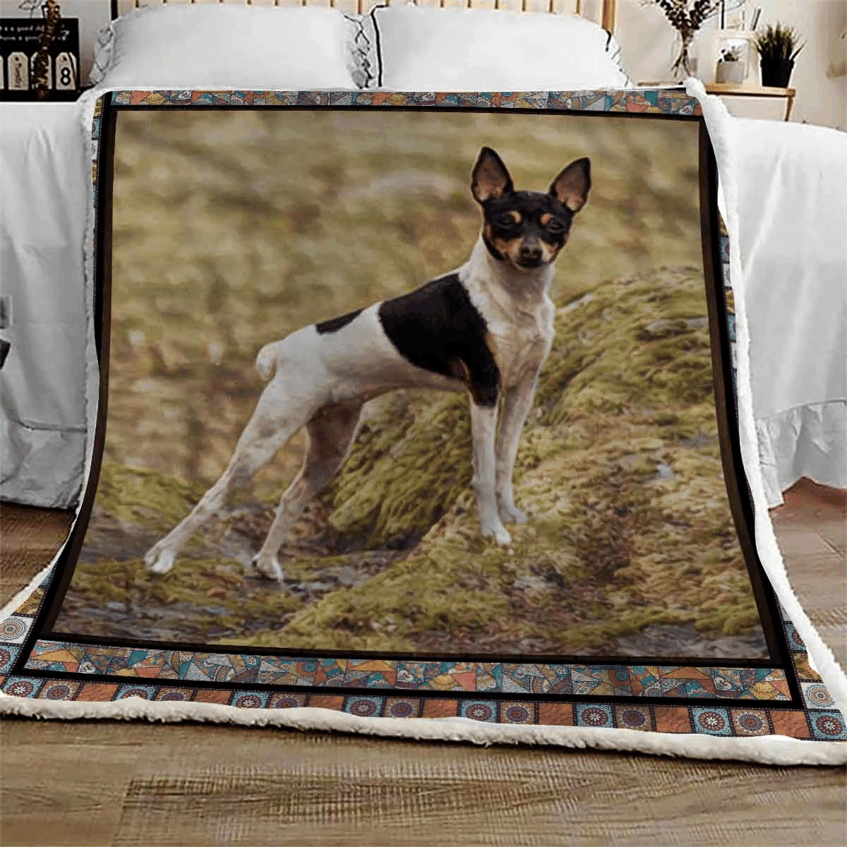 Toy Fox Terrier Look Sherpa Fleece Blanket