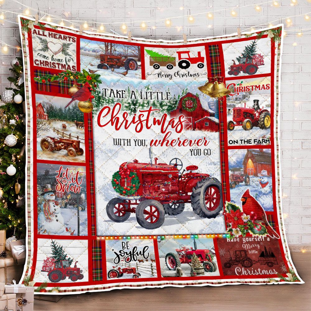 Tractor Farm Christmas DAC231103 Quilt Blanket