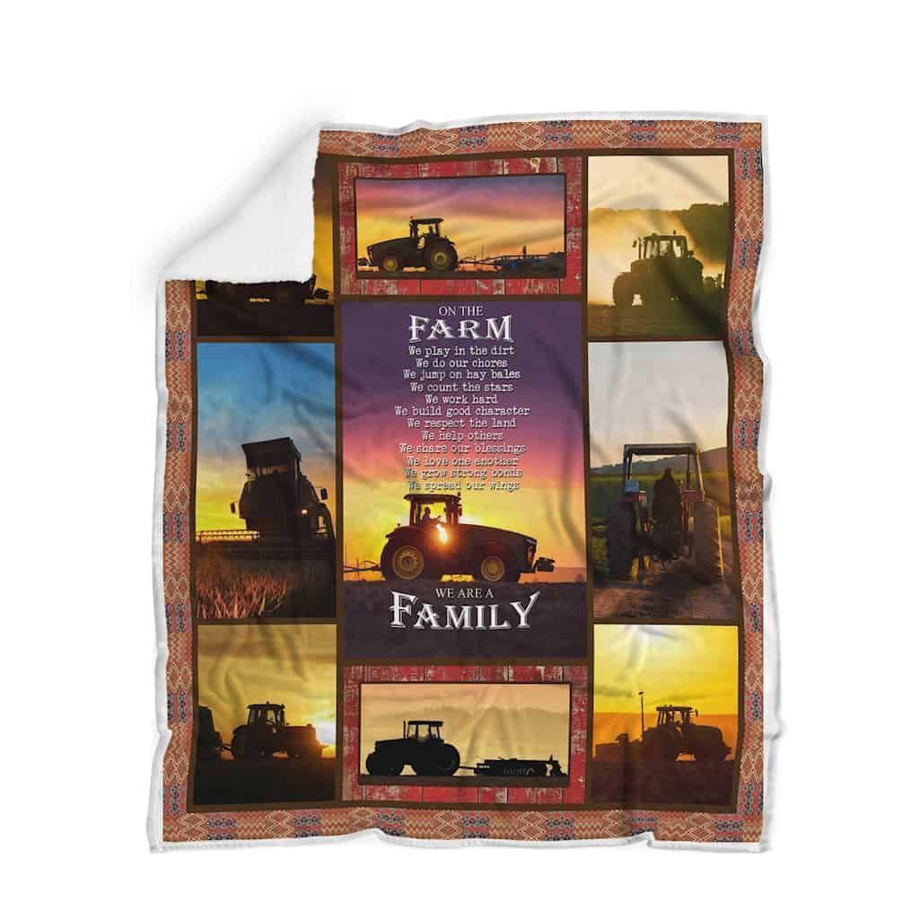 Tractor Sherpa Fleece Blanket