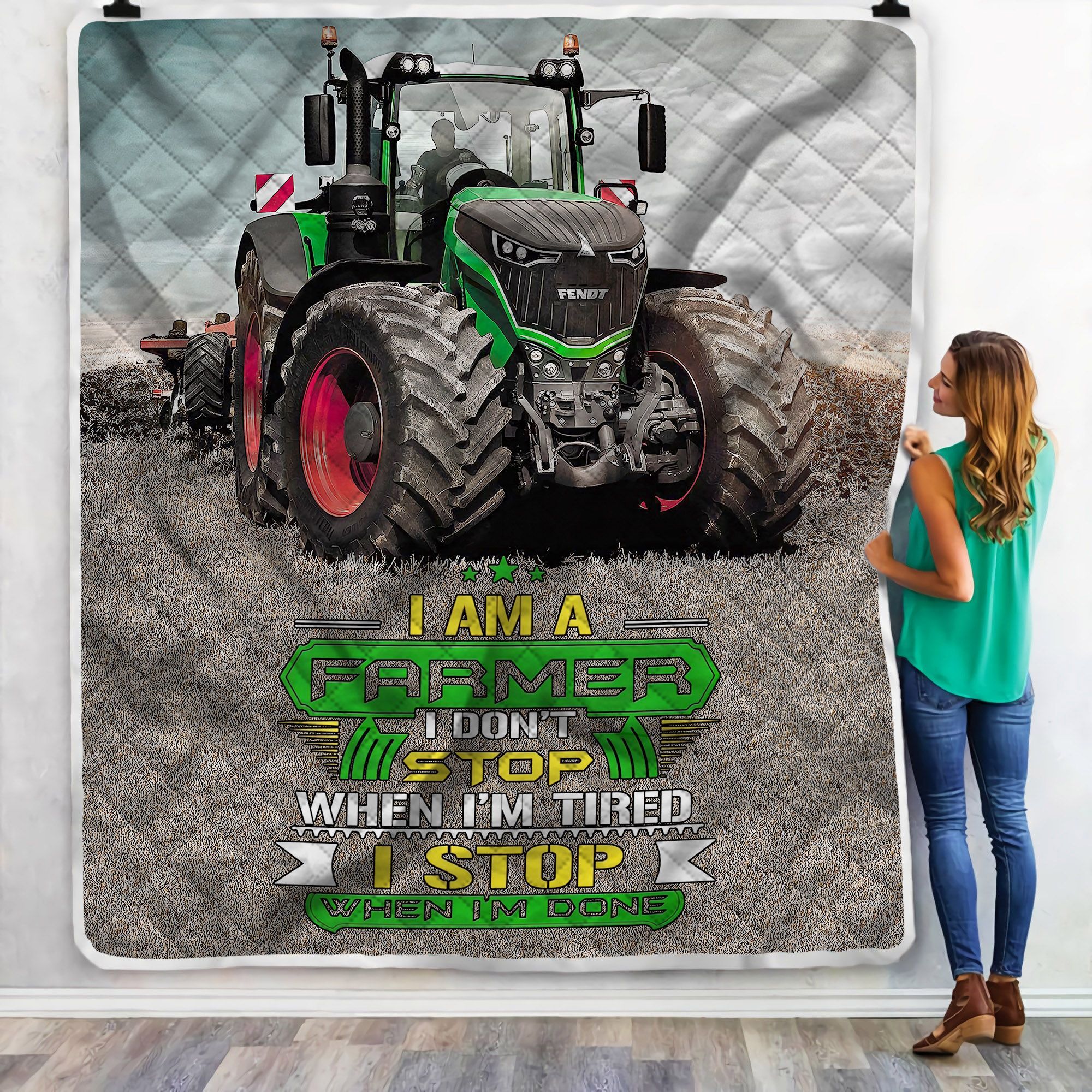 Tractor I Am Farmer Sherpa Fleece Blanket