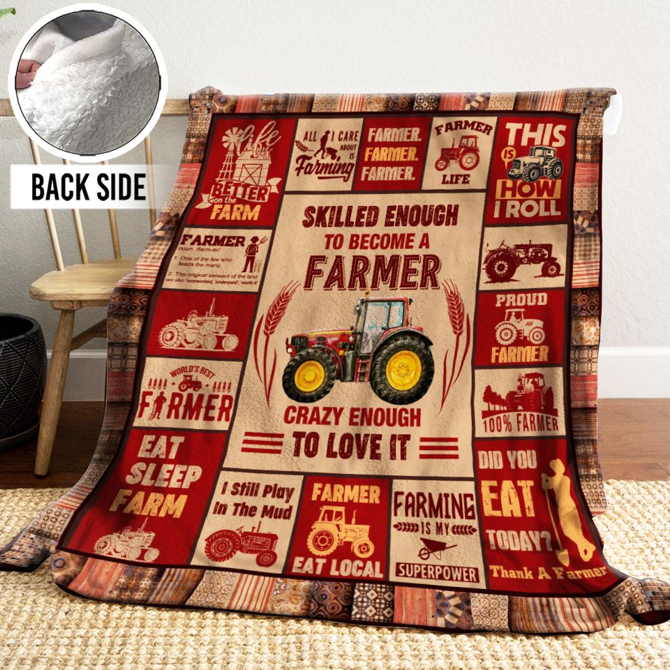 Tractor Sherpa Fleece Blanket