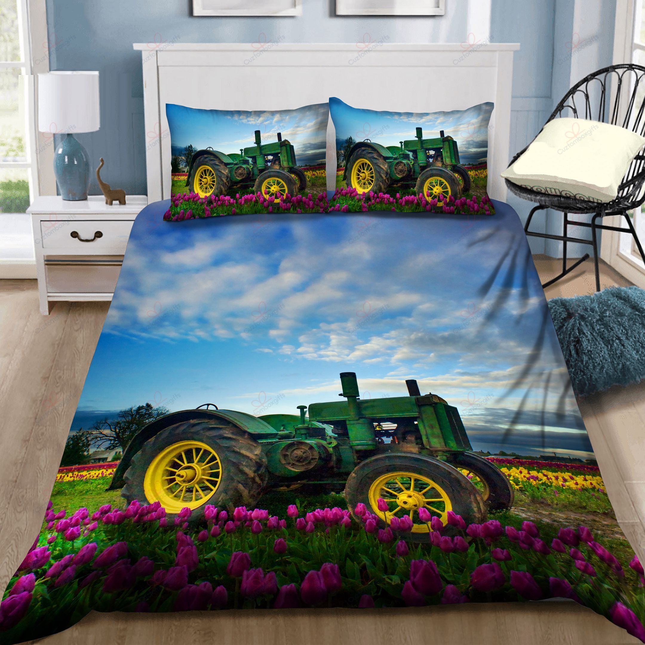 Tractor Tulip Flower Bedding Set
