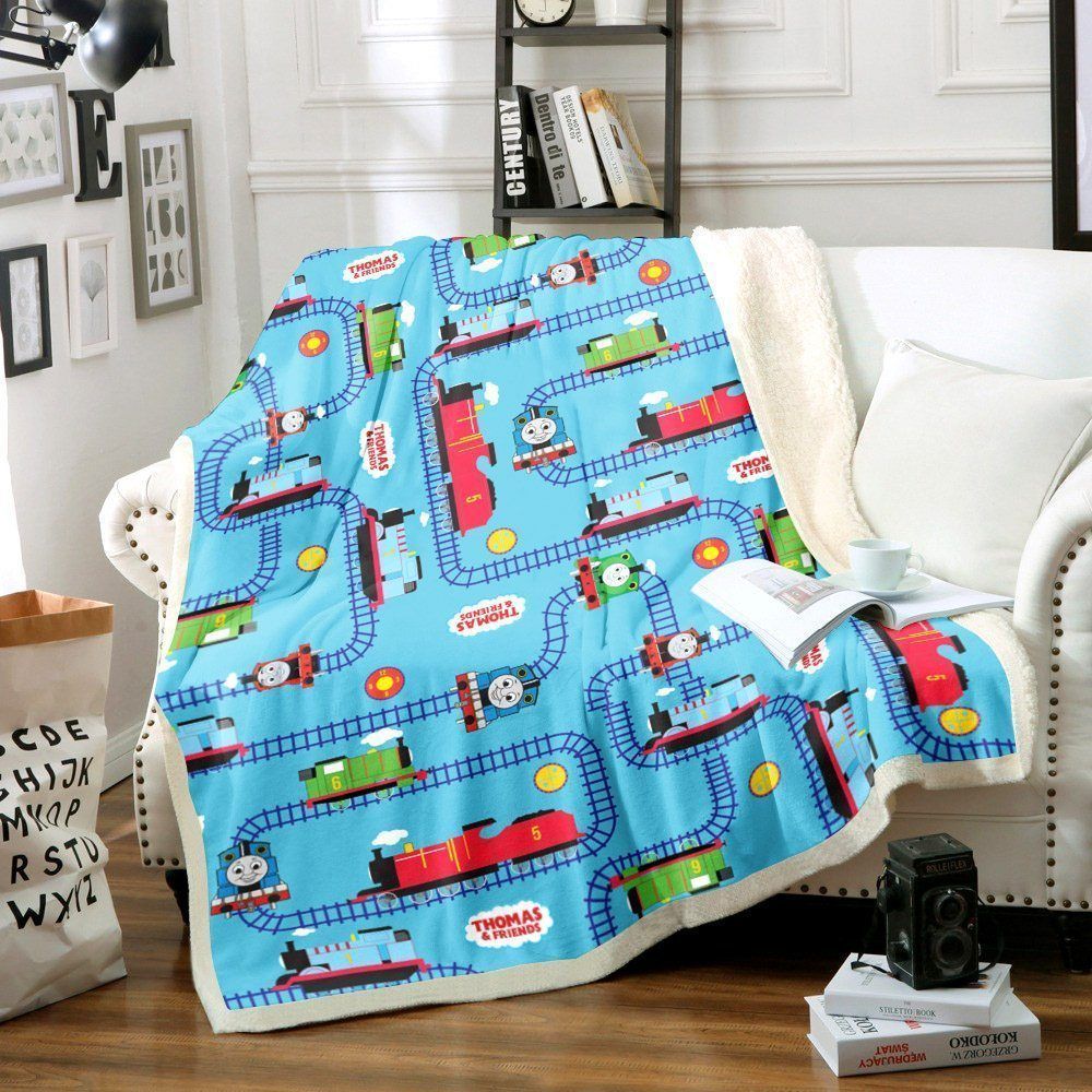 Train Sherpa Fleece Blanket