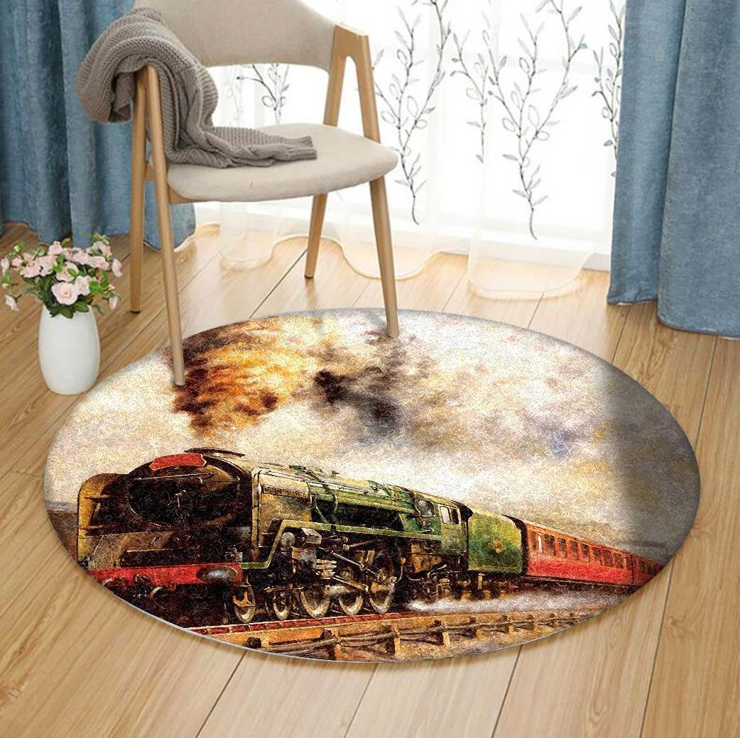 Train Round Carpet