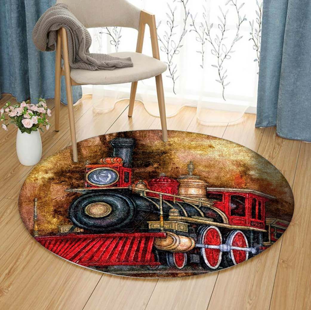 Train Round Carpet