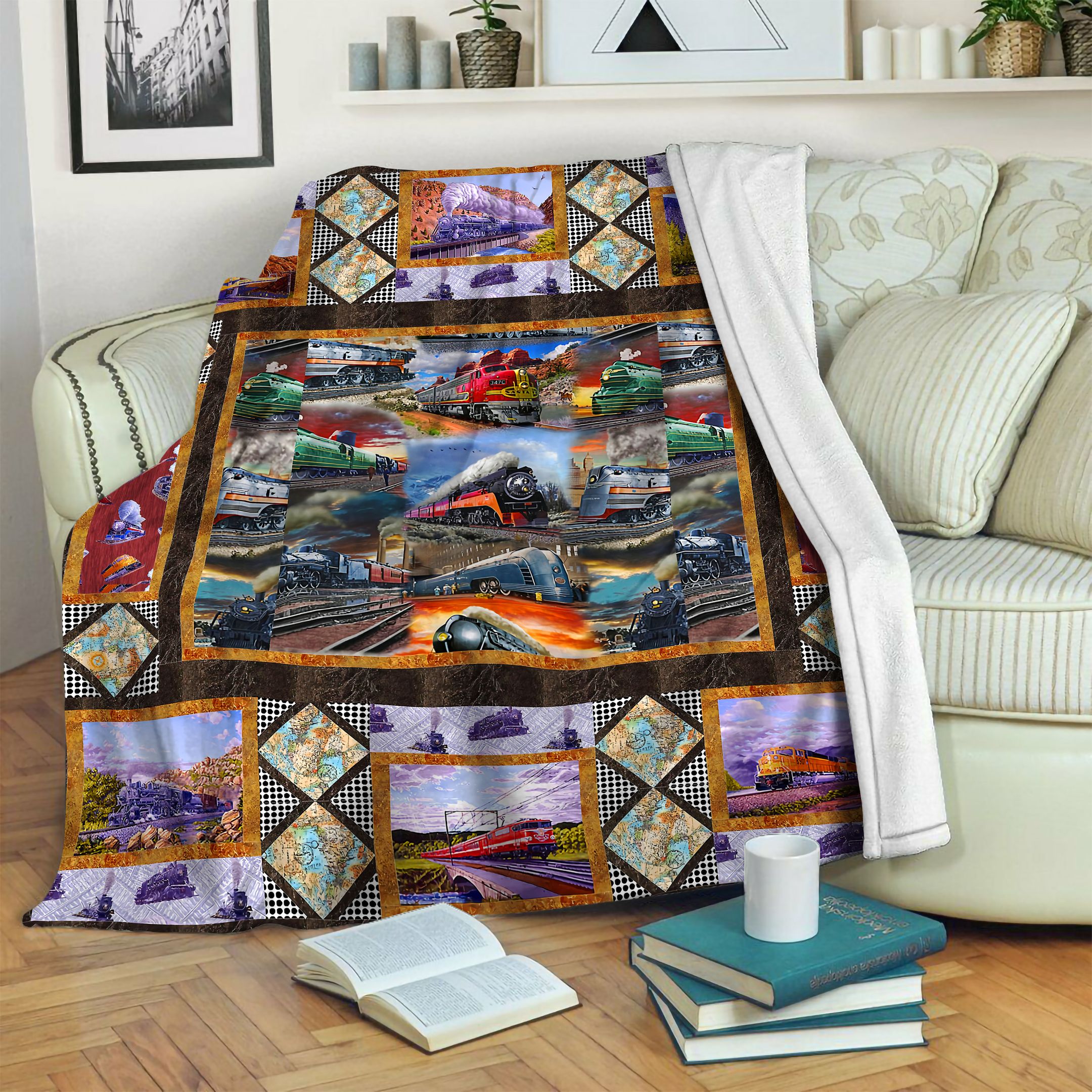 Train Fleece Blanket