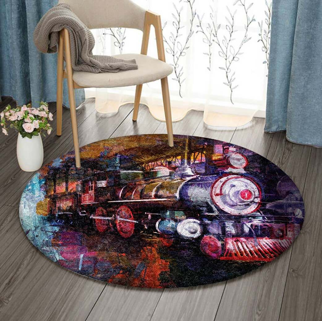 Train Round Carpet