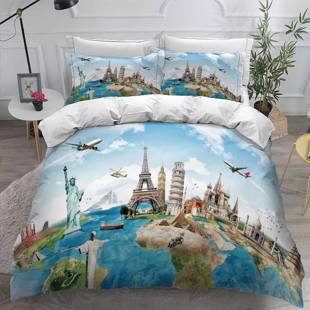 Travel Around The World 3D Bedding Set