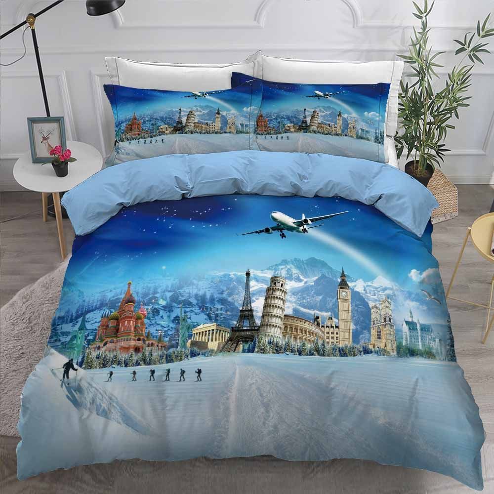 Travel Series colorful  Printed Bedding Set