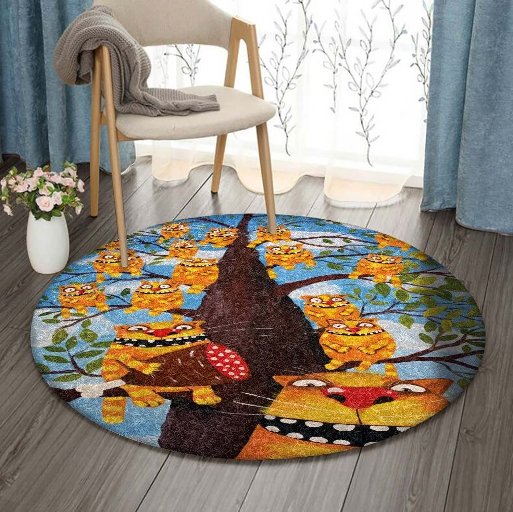 Tree Cat Round Carpet