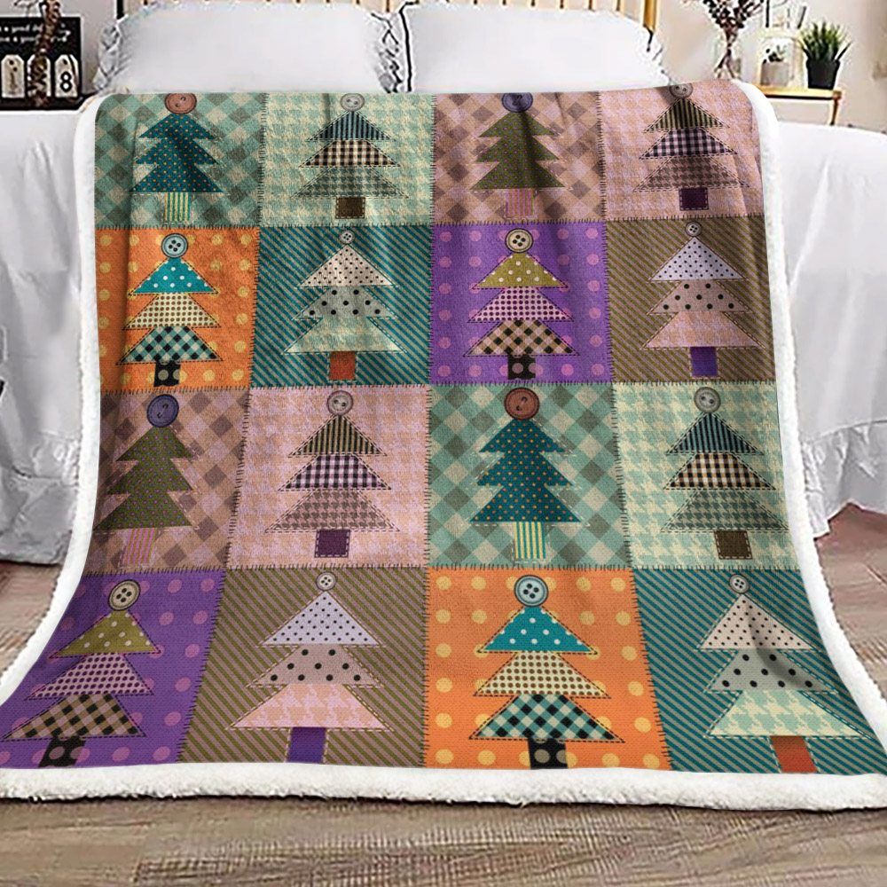 Tree Christmas Sherpa Fleece Blanket