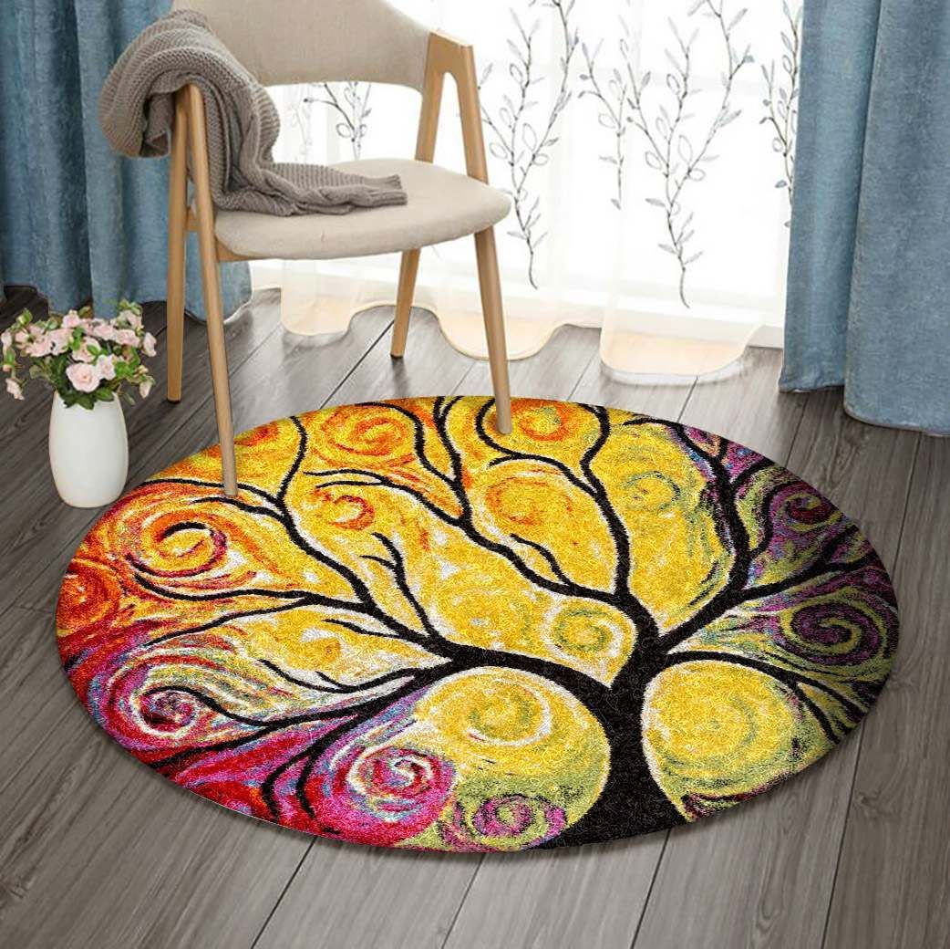 Tree Color Round Carpet