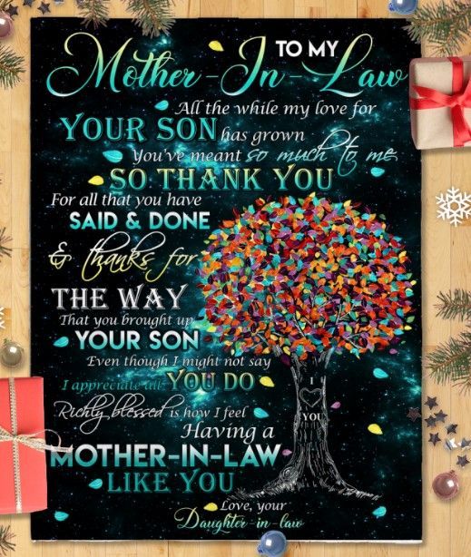 Tree Daughter To Mother In Law Sherpa Fleece Blanket