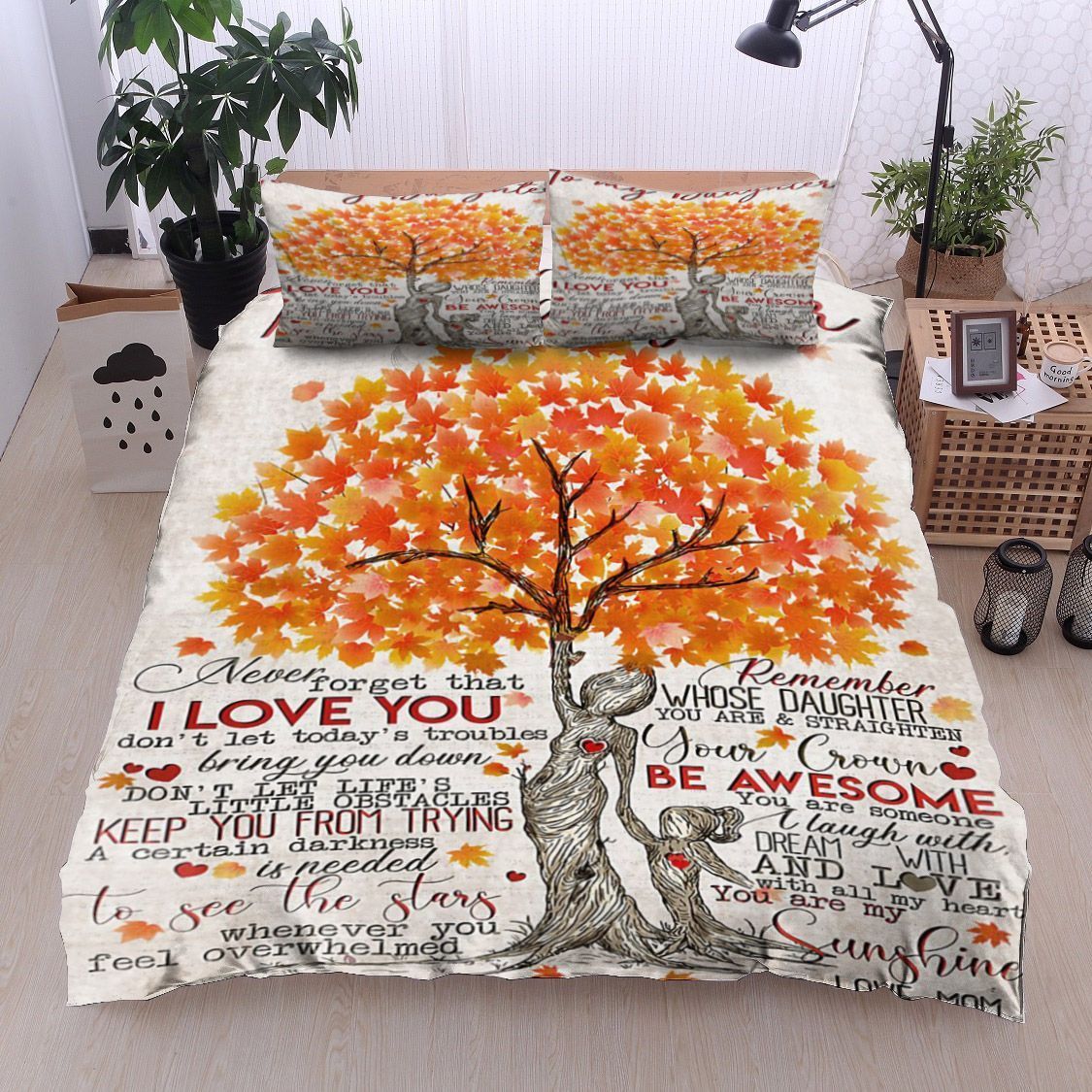 Tree Family Daughter My Sunshine Love Mom Bedding Set