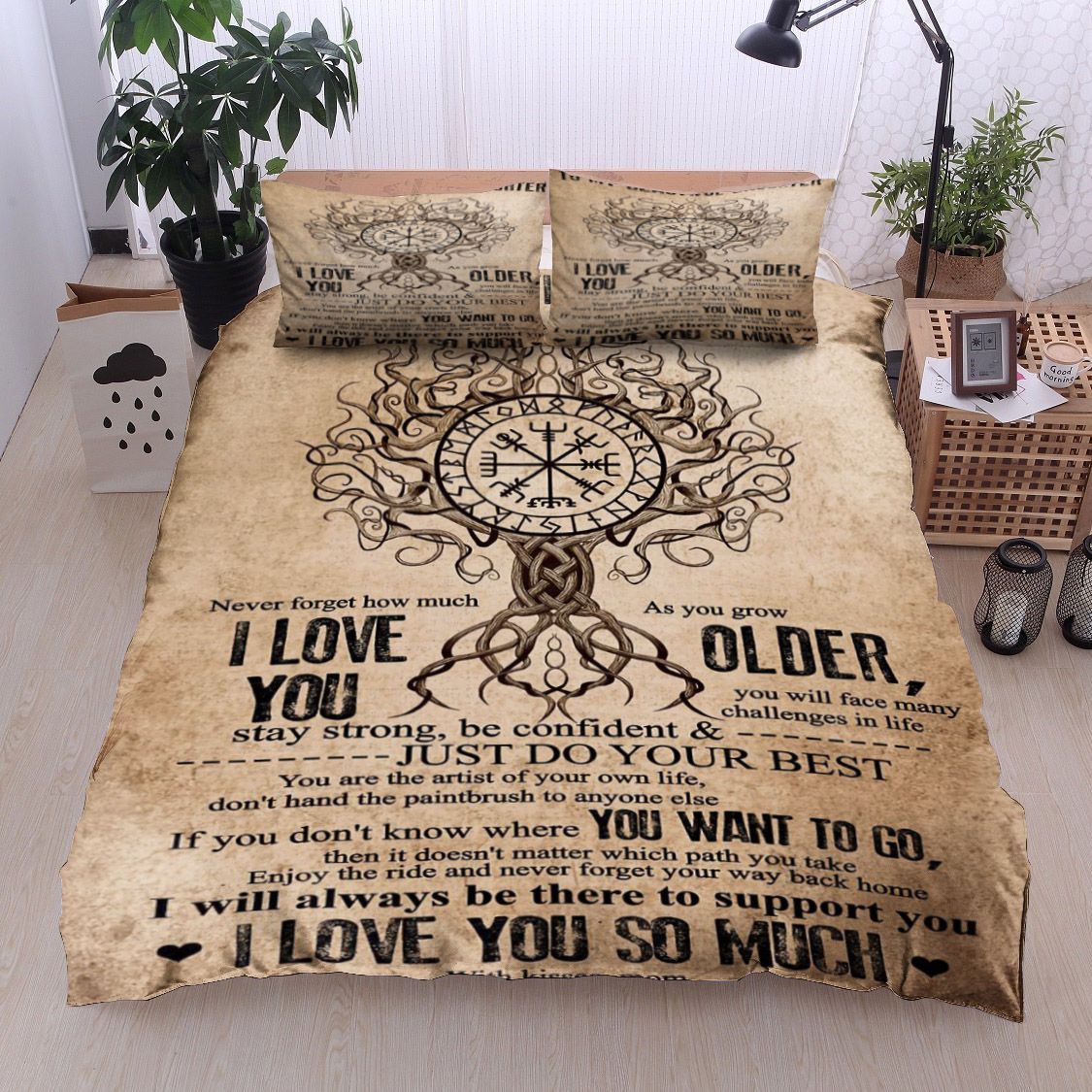 Tree Family To My Beautiful Daughter Kisses Mom Bedding Set