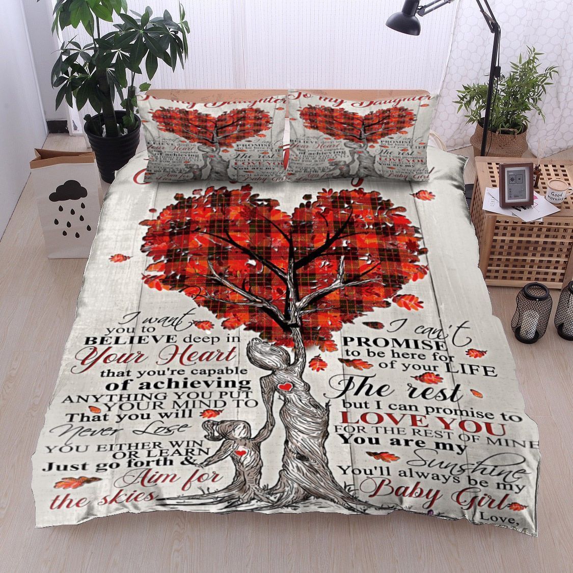 Tree Family To My Daughter Love Mom Bedding Set