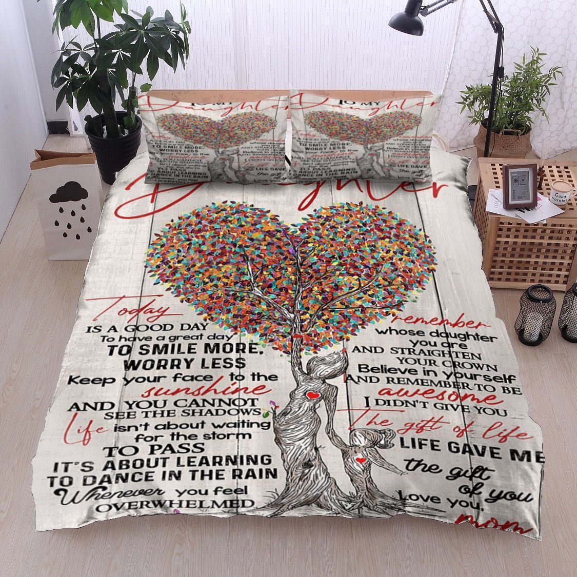 Tree Family To My Daughter Love Your Mom Bedding Set