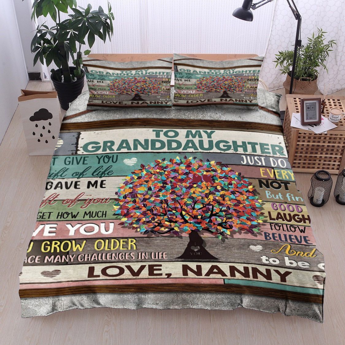 Tree Family To My Granddaughter Love From Nanny Bedding Set
