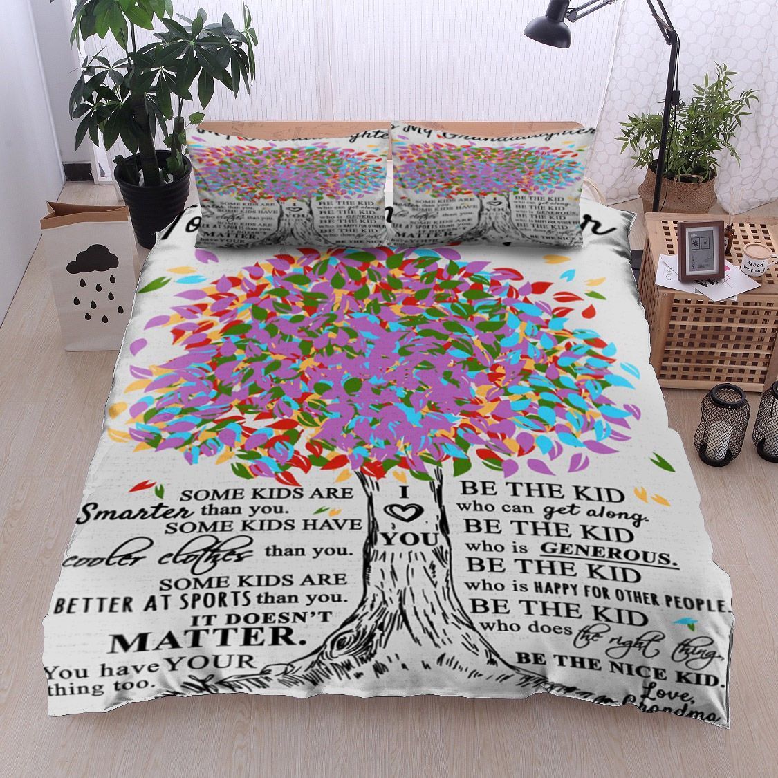 Tree Family To My Granddaughter Love Grandma Bedding Set