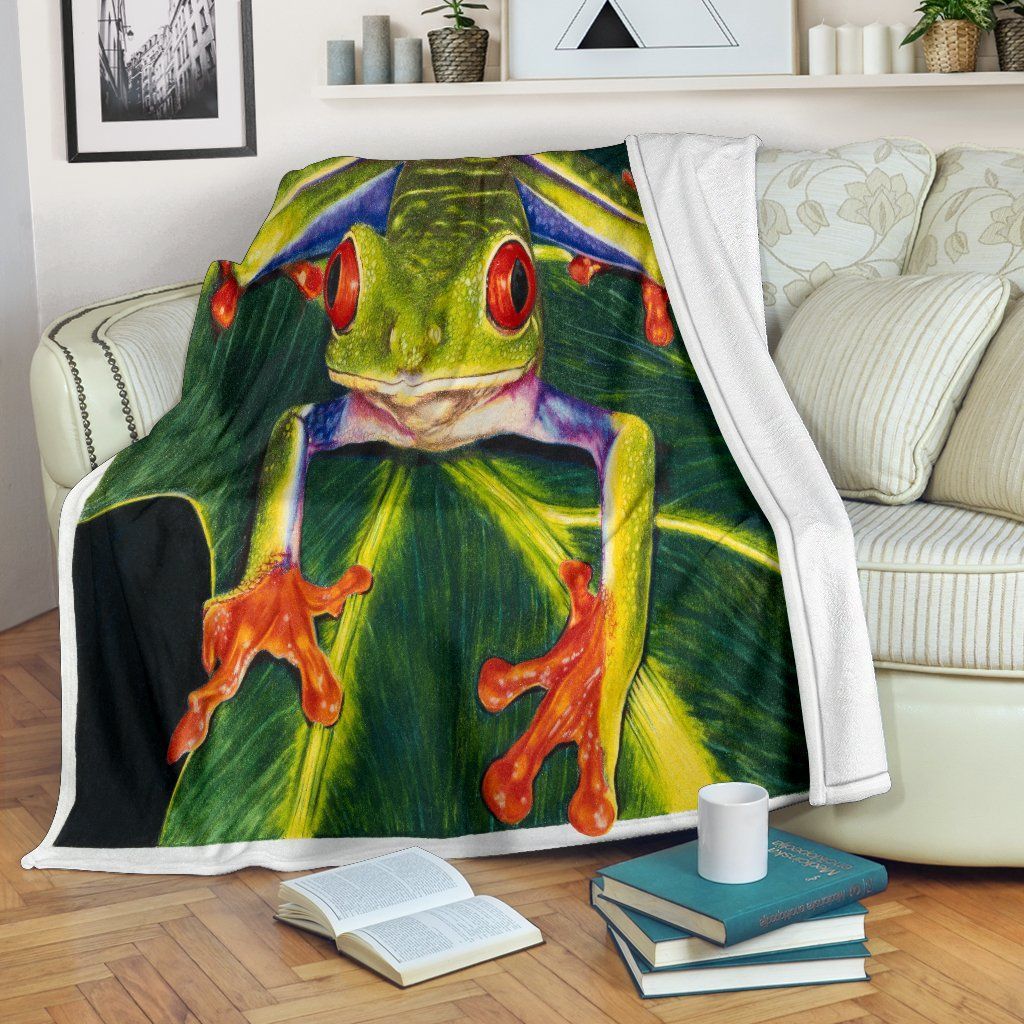 Tree Frog Sherpa Fleece Blanket