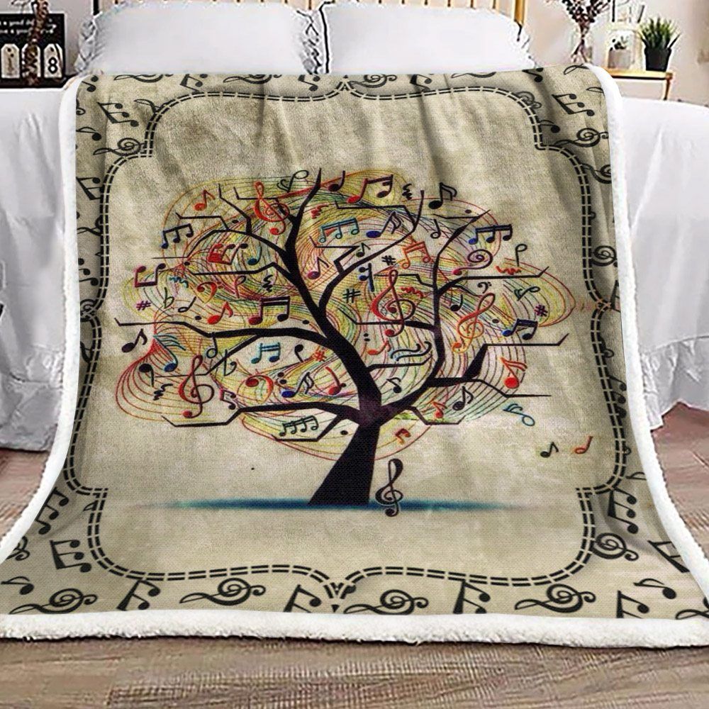 Tree Music Sherpa Fleece Blanket