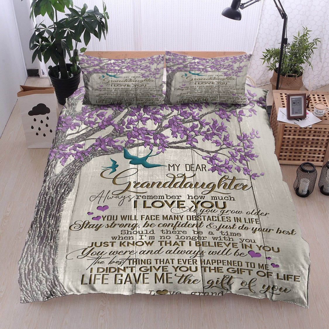 Tree My Dear Granddaughter Love Grandma Bedding Set