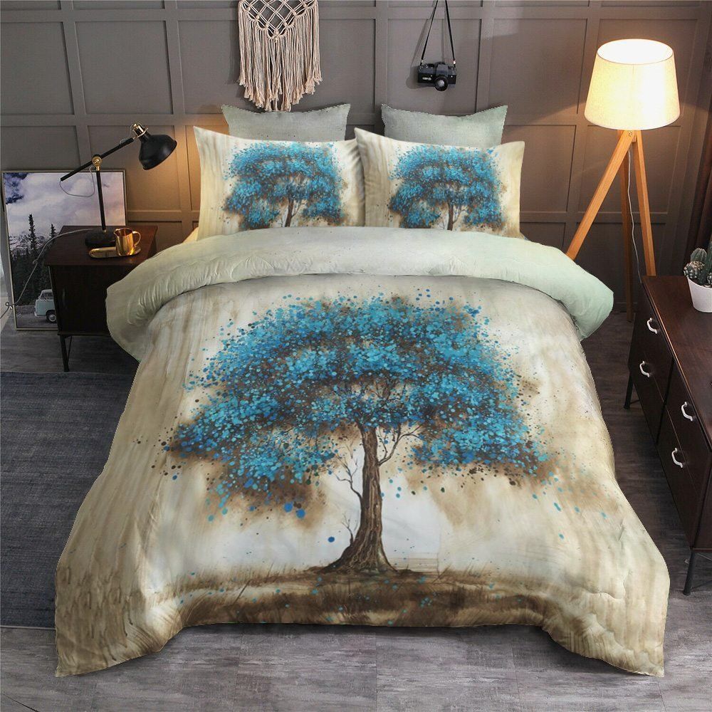 Tree Cotton Bed Sheets Spread Comforter Bedding Set