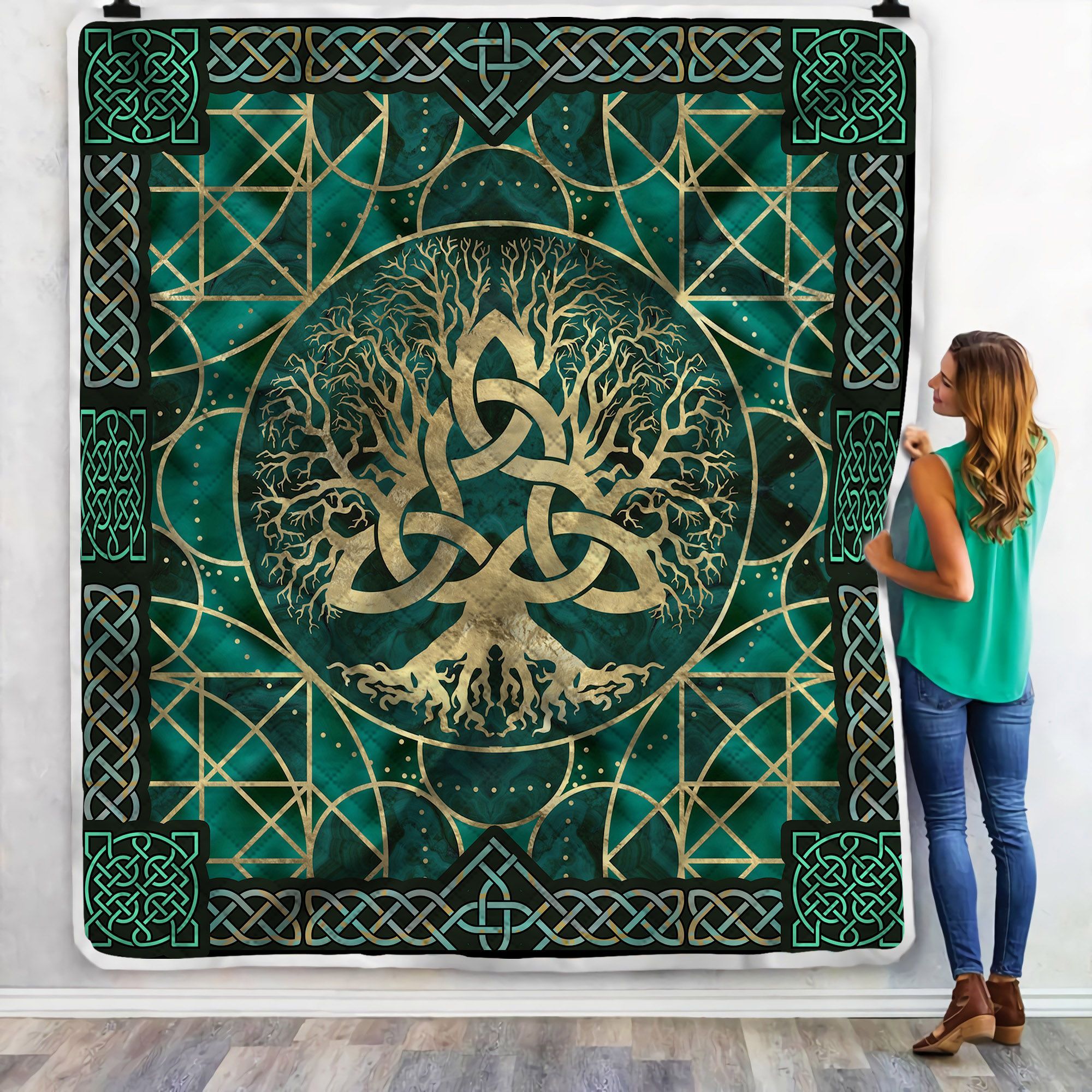 Tree Of Life Celtic Sherpa Fleece Blanket