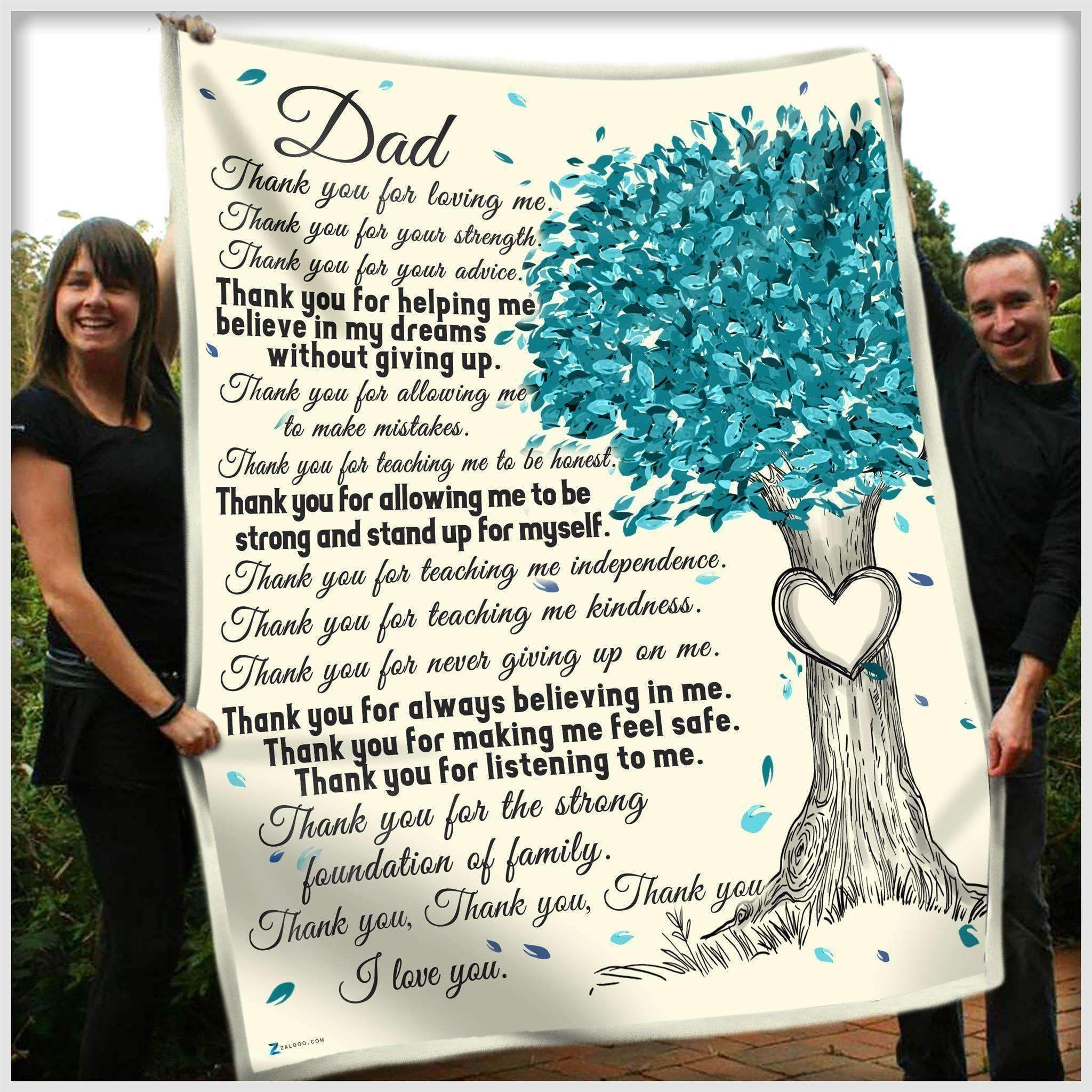 Tree Of Life Dad Thank You White Sherpa Fleece Blanket