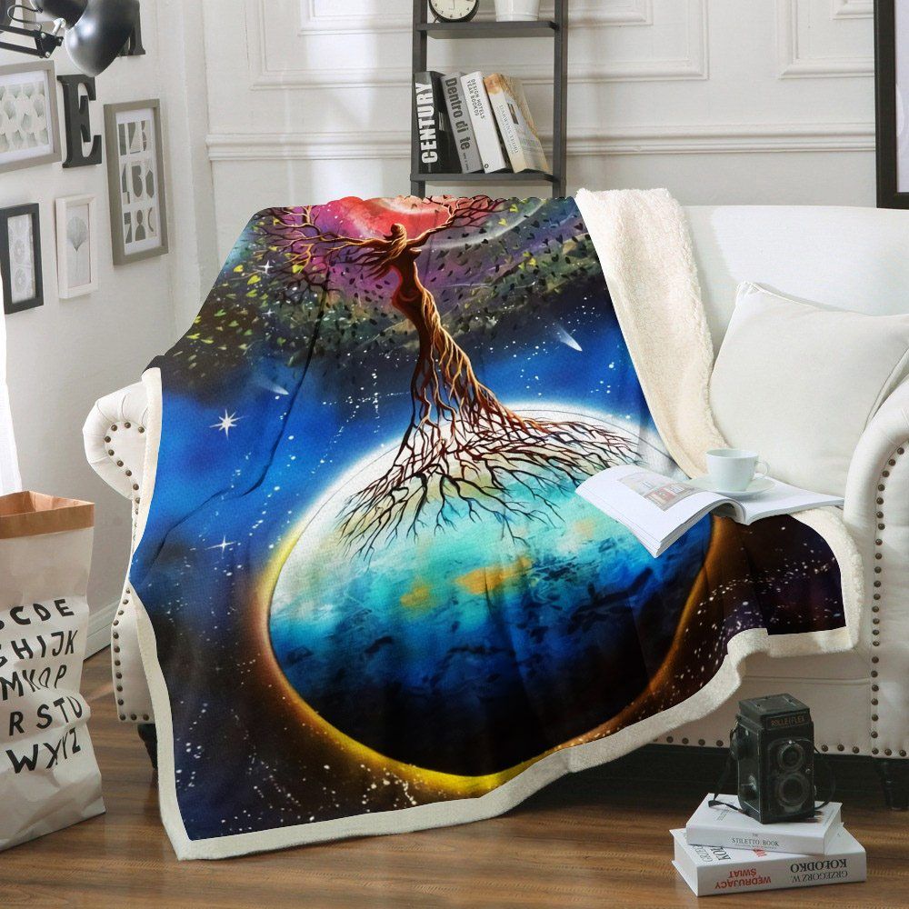 Tree Of Life Sherpa Fleece Blanket