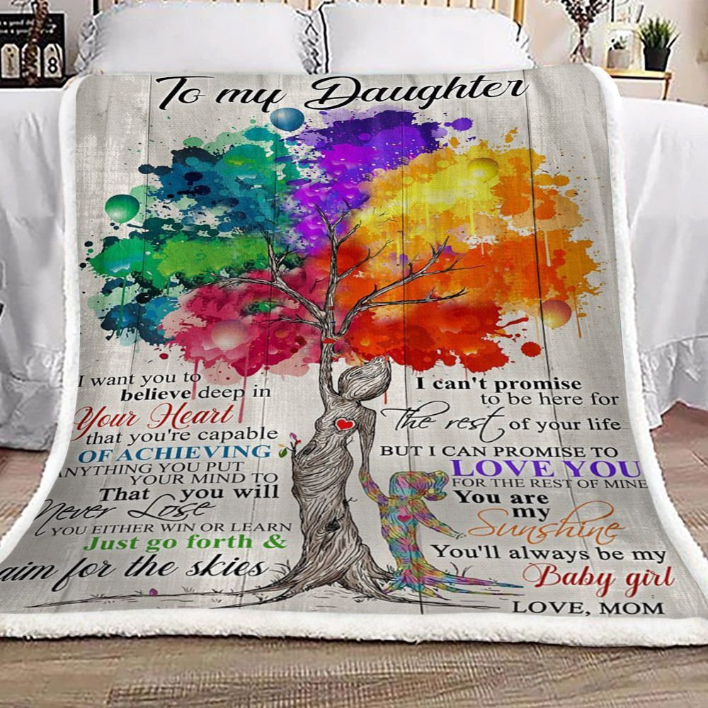 Tree Of Life Family To My Daughter Your Mom Sherpa Fleece Blanket
