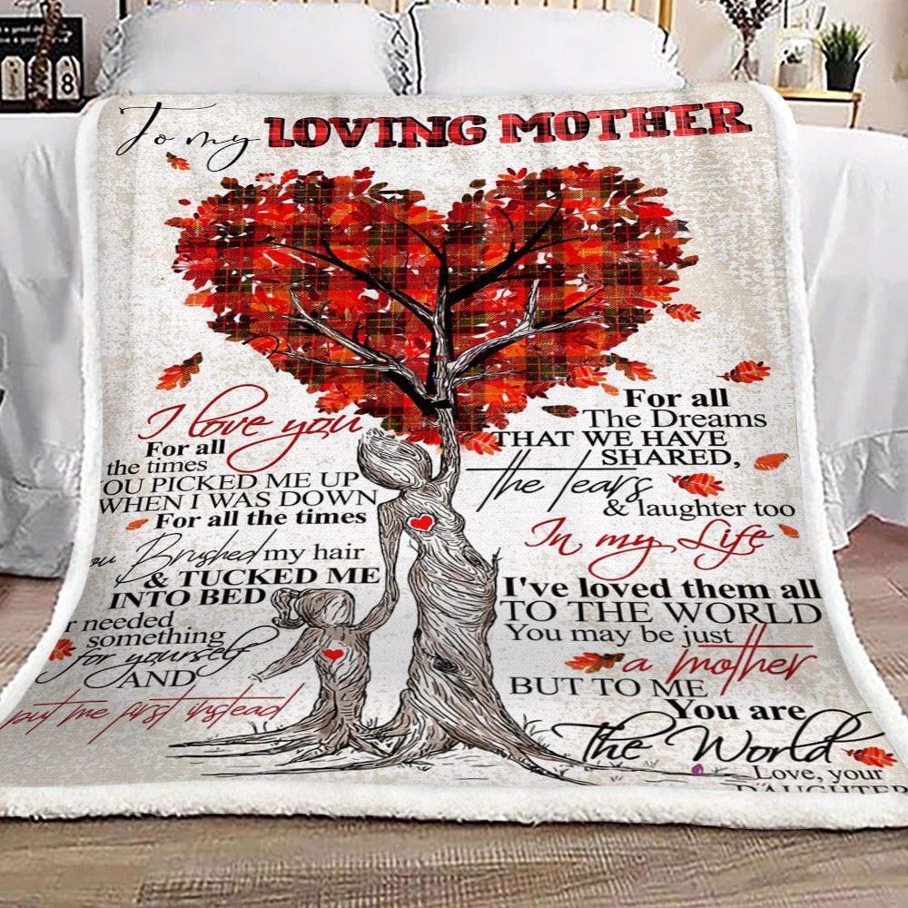 Tree Of Life Family To My Loving Mother Love Your Daughter Sherpa Fleece Blanket