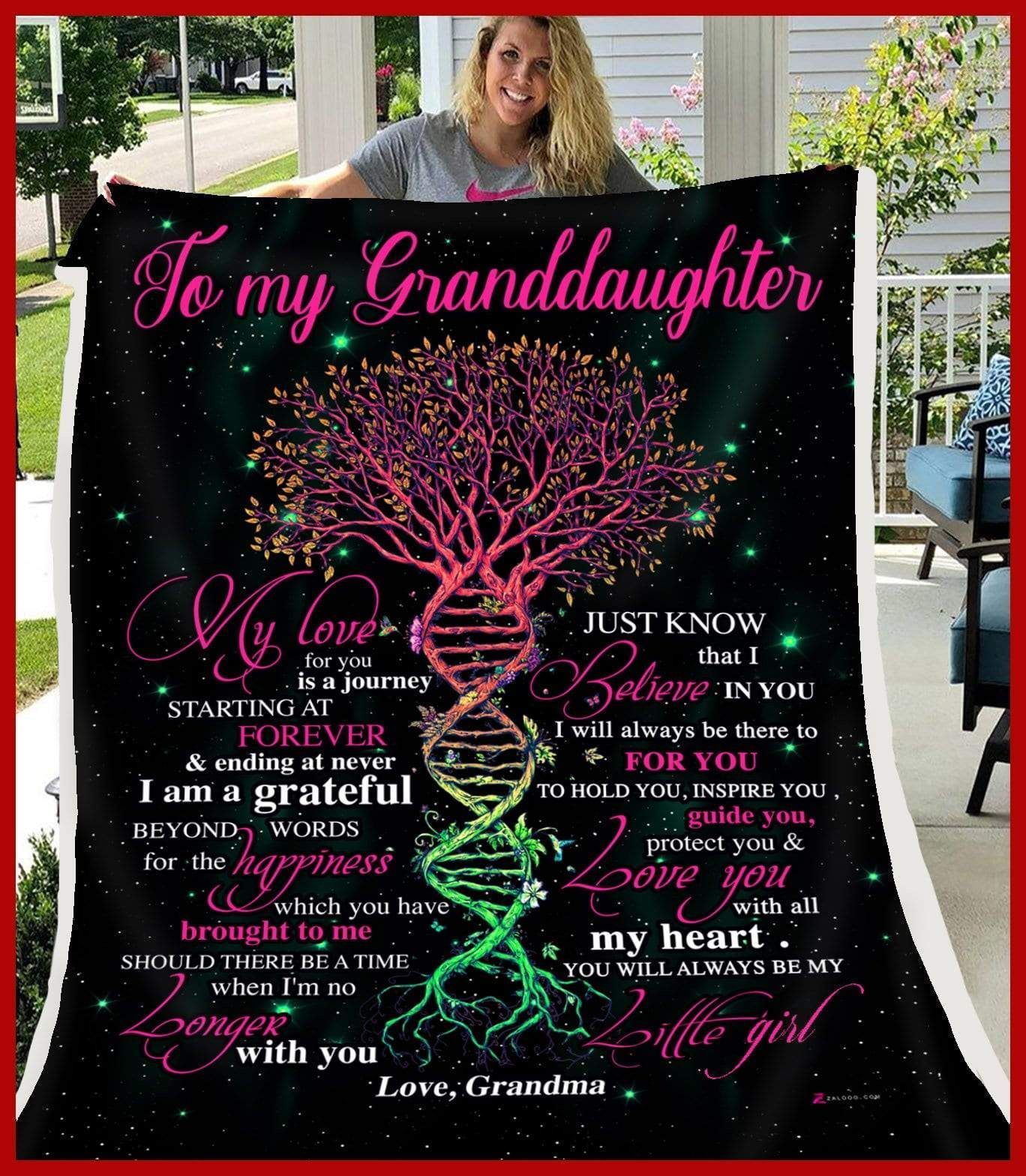 Tree Of Life Granddaughter Grandma My Love For You Is A Journey Sherpa Fleece Blanket