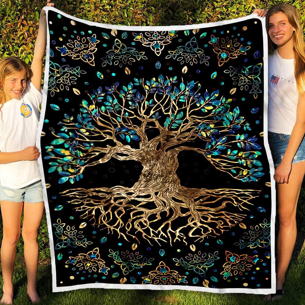 Tree Of Life Sherpa Fleece Blanket
