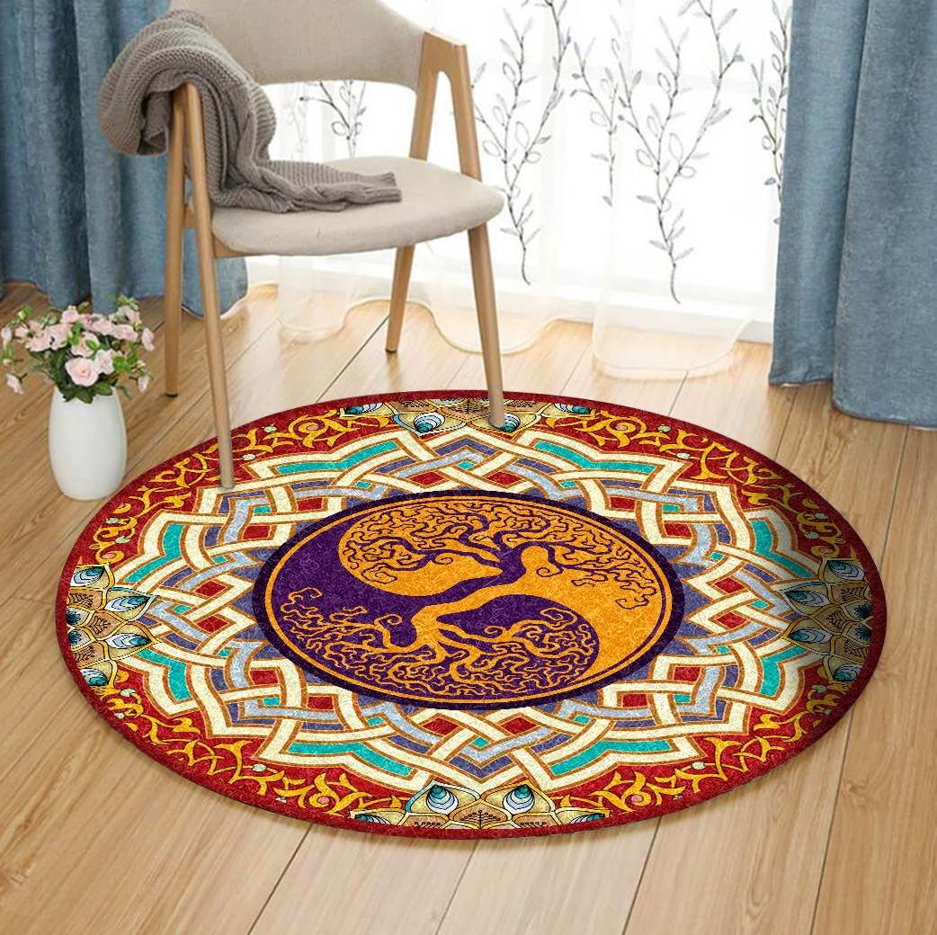 Tree Of Life Mandala Round Carpet