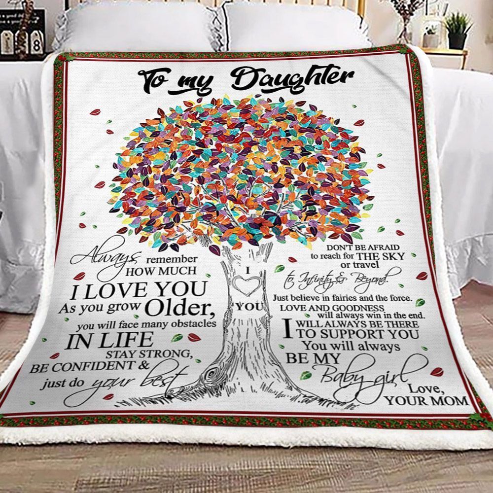 Tree Of Life Mom To Daughter Sherpa Fleece Blanket