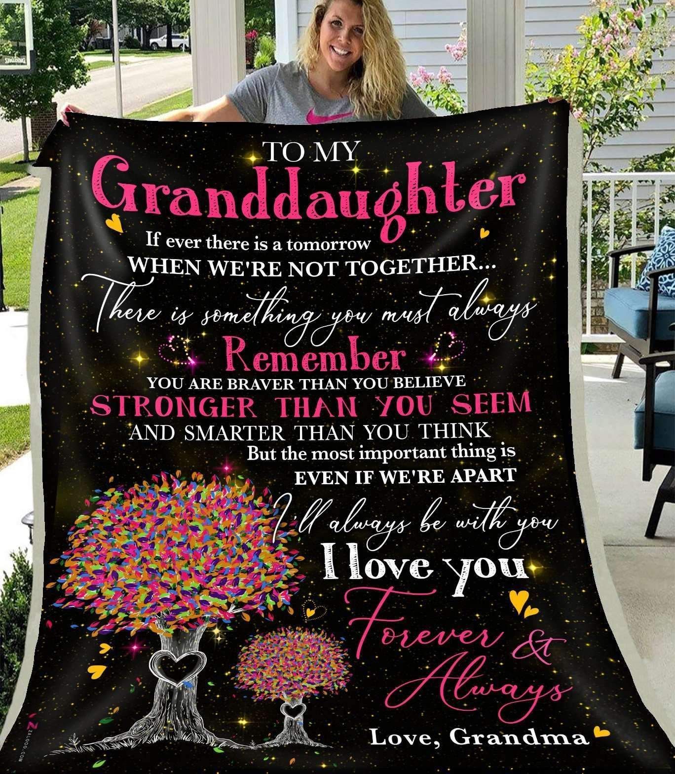 Tree Of Life To My Granddaughter Grandma If Ever There Is A Tomorrow Sherpa Fleece Blanket